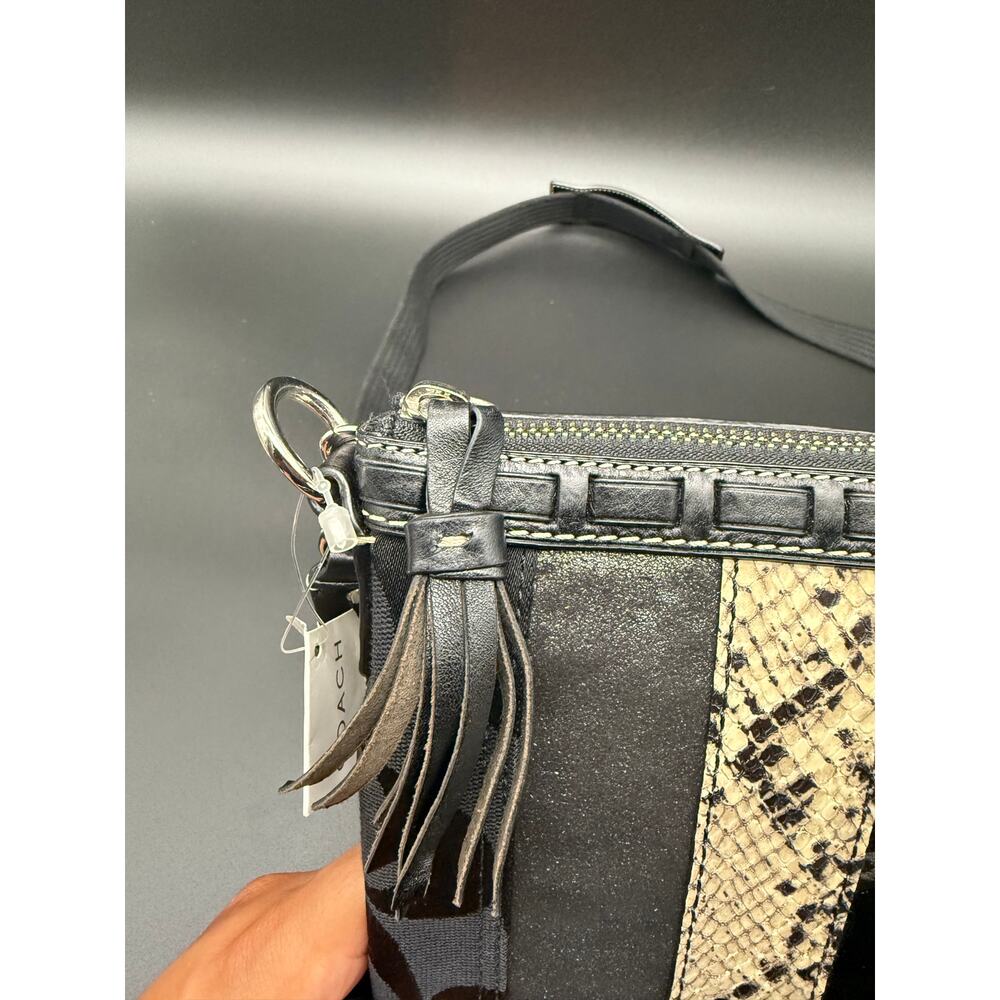 Vintage Coach Hamptons 10266 Swingpack Bag Womens Black Python Leather Crossbody - Picture 8 of 15